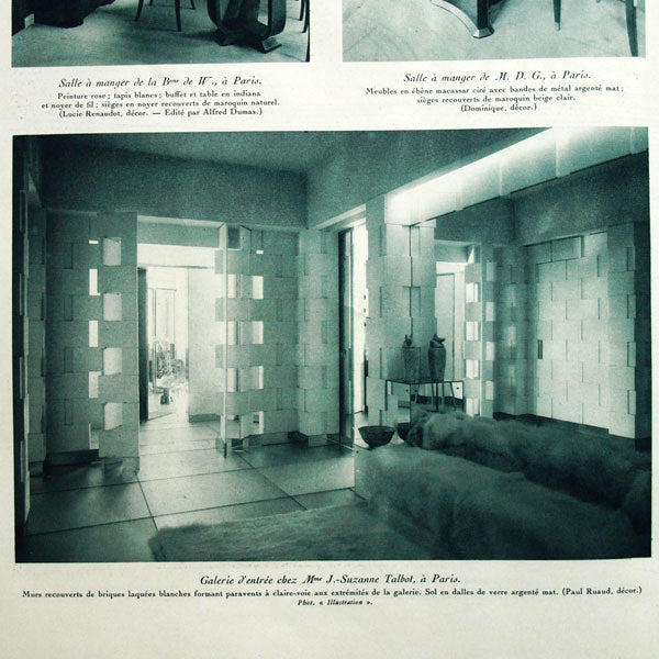L’Illustration, 27 mai 1933 : Intérieurs Modernes (Suzanne Talbot, Jean-Charles Worth, etc.)