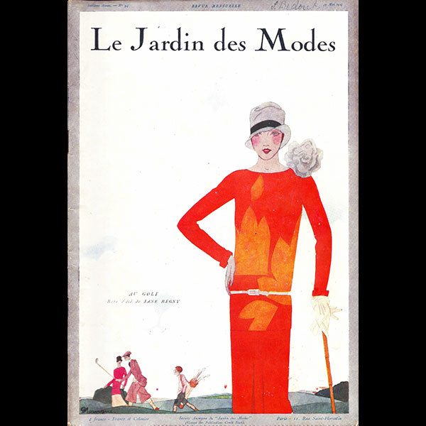 Le Jardin des Modes, n°94, 15 mai 1927, couverture de Pierre Mourgue