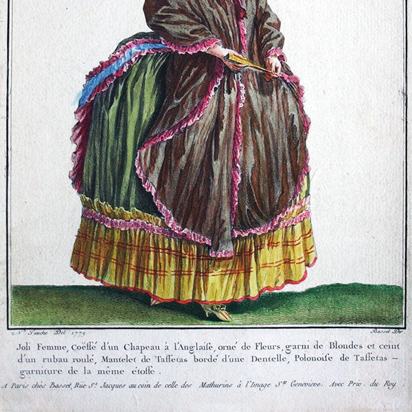 Basset - Mantelet et Polonaise de taffetas, 2ème cahier de la Collection d'habillements modernes et galants (1779)