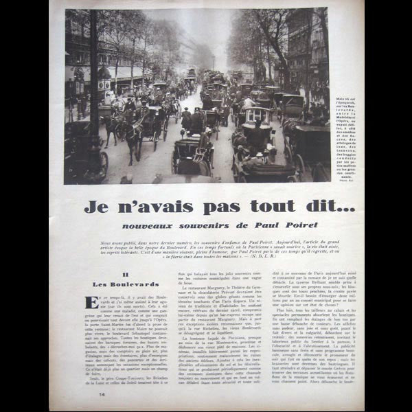 Poiret - Bravo, janvier, février, mars 1932