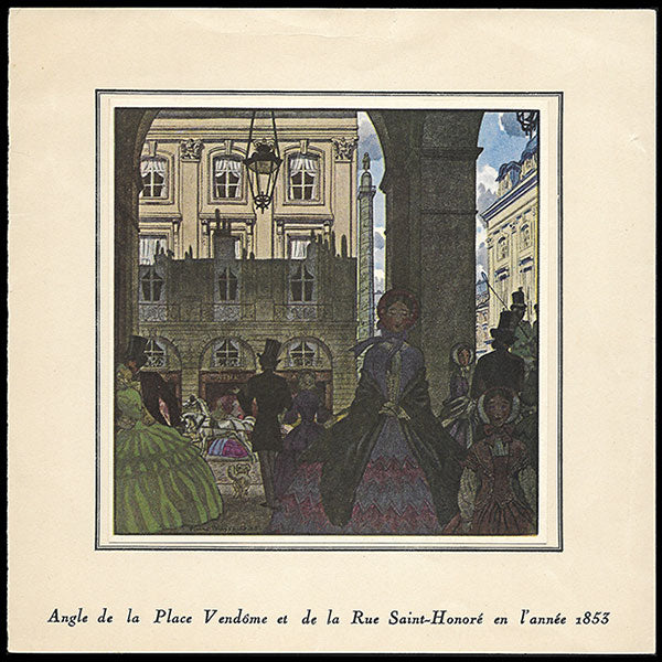 Aine-Montaillé - Angle de la place Vendôme et de la rue Saint-Honoré en 1853 par Pierre Brissaud (circa 1923)