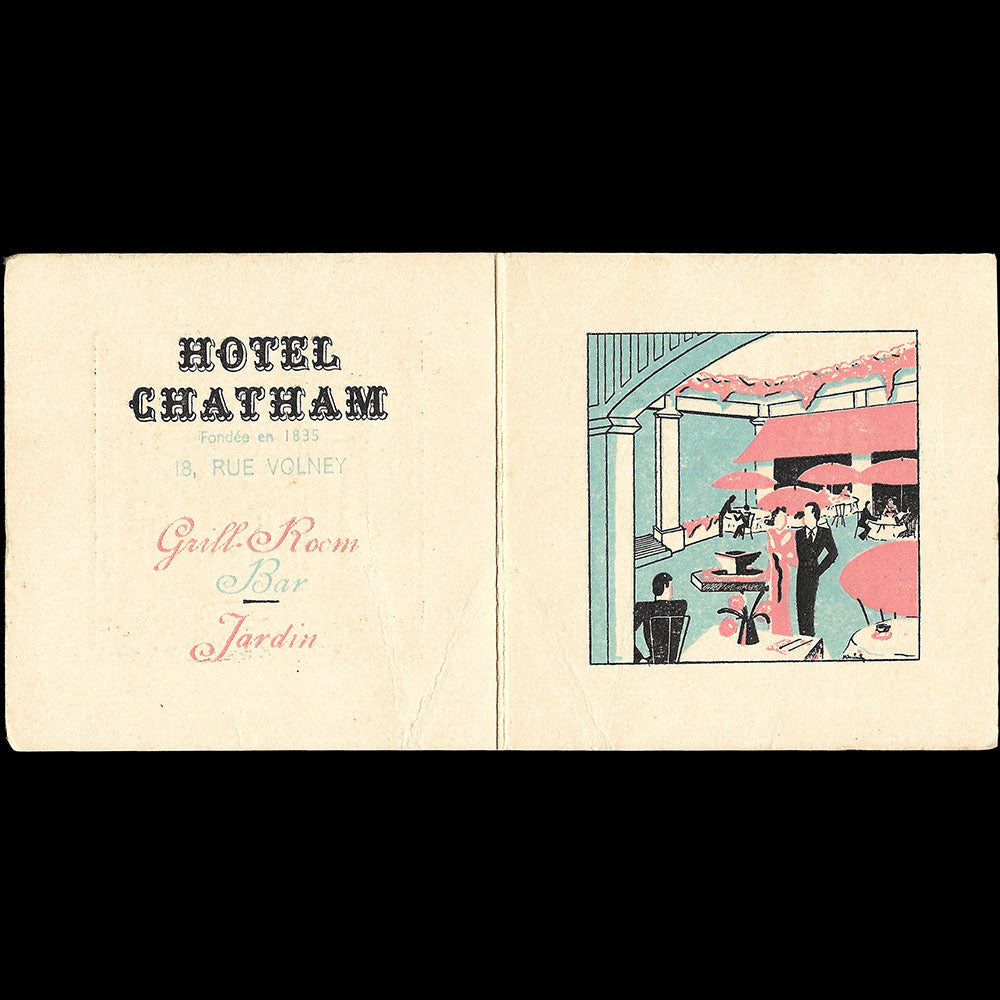 Hotel Chatham - Présentation de l'hôtel, 18, rue Volney à Paris (circa 1925-1930)