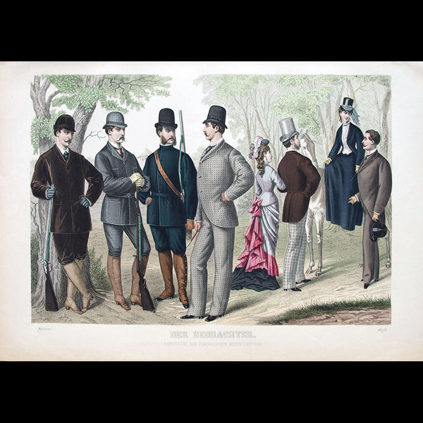 Der Beobachter, gravure de mode masculine, août 1876