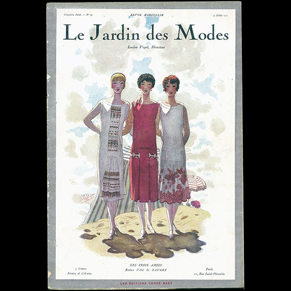 Le Jardin des Modes, n°72, 15 juillet 1925, couverture de Pierre Brissaud