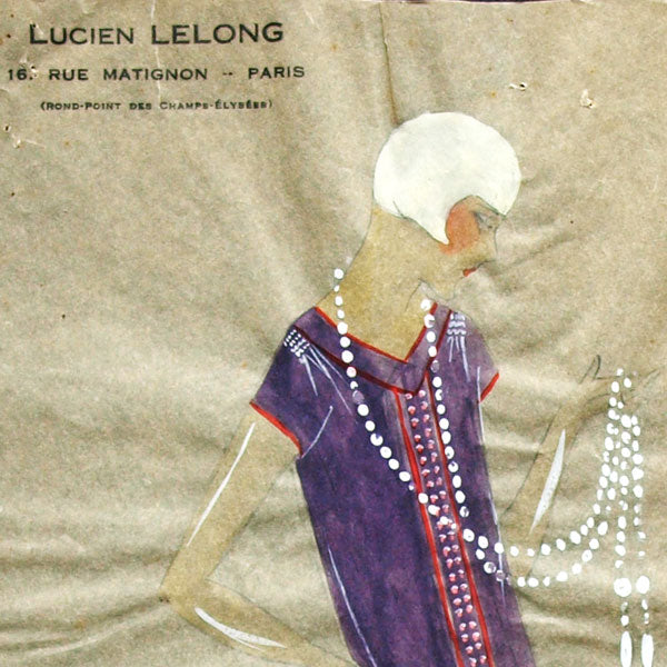 Dessin de la maison Lucien Lelong, modèle Adieu Petit (circa 1925)