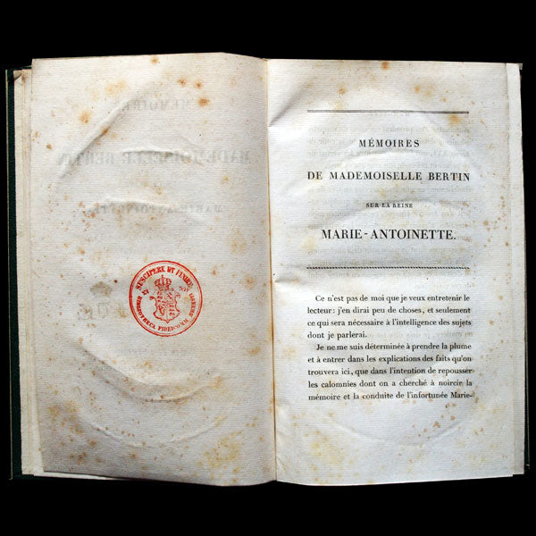 Mémoires de Mademoiselle Bertin sur la reine Marie-Antoinette (1824)
