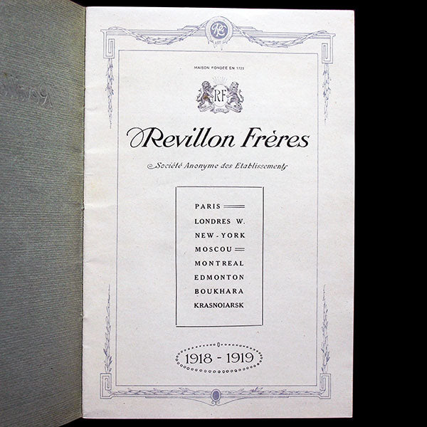 Revillon Frères, catalogue pour l'hiver 1918-1919