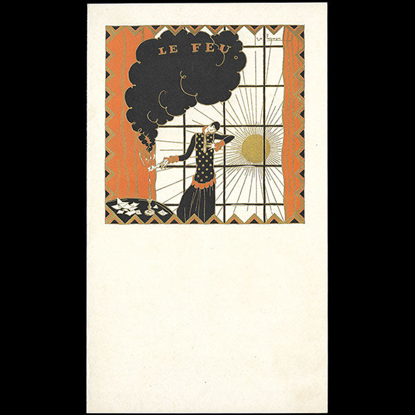 Georges Lepape - Les 4 éléments, ensemble de menus illustrés (1925)