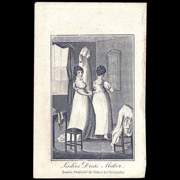 Ladies Dress Maker, gravure représentant une couturière (1804)