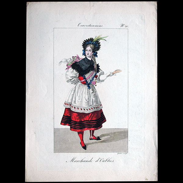 Gavarni - Travestissemens, planche n°20 Marchande d'Oublies par Paul Gavarni (1827-1830)