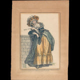 Gallerie des Modes et Costumes Français, 1778-1787, gravure n° aaa 288, L’aimable Céphise dans un lieu solitaire, reproduction postérieure (circa 1850-1900)