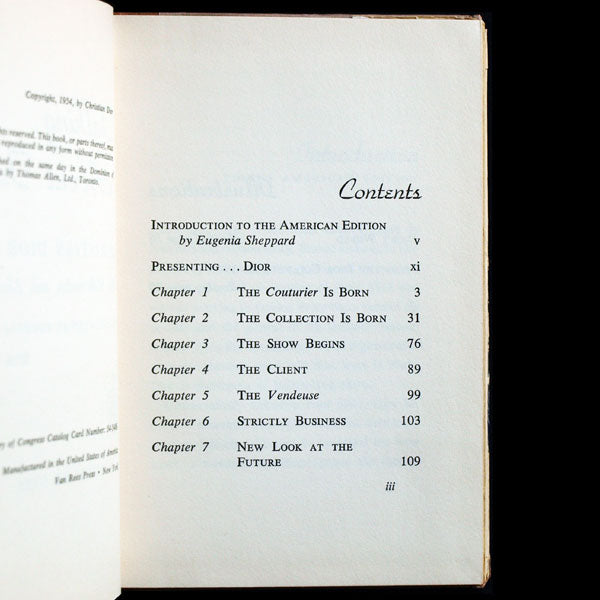 Christian Dior talking about Fashion, édition américaine de Je suis couturier, propos de Christian Dior (1954)