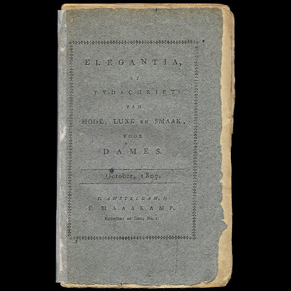 Elegantia, of tydschrift van mode, luxe en smaak voor dames - livraison d'octobre 1807