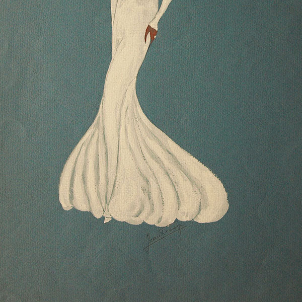 Jean Desses - Dessin d'une robe du soir, circa 1940