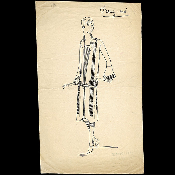 Agnès - Prenez-moi, dessin d'une robe (circa 1920)