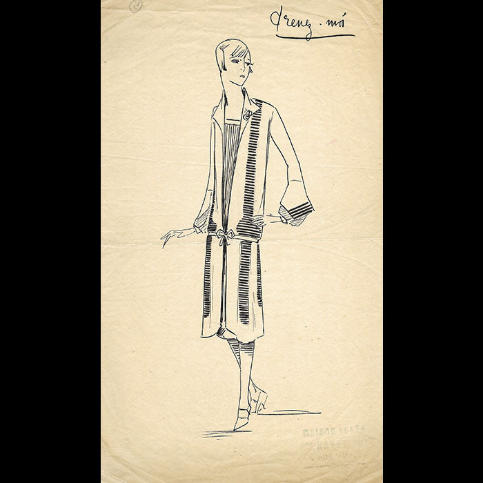 Agnès - Prenez-moi, dessin d'une robe (circa 1920)