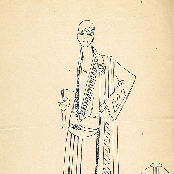 Agnès - Prodige, dessin d'une robe (circa 1920)