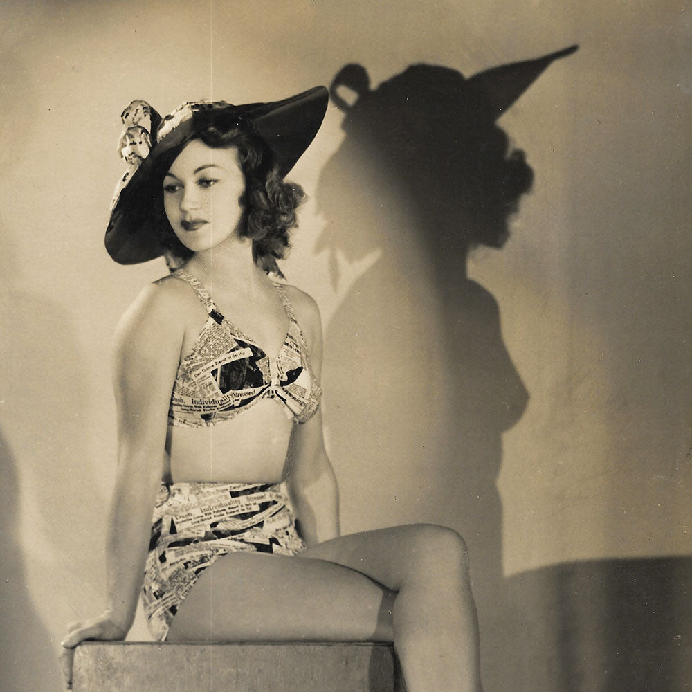 Maillot de bain porté par Amy Colin, Miss Paris 1935, tirage de Teddy Piaz