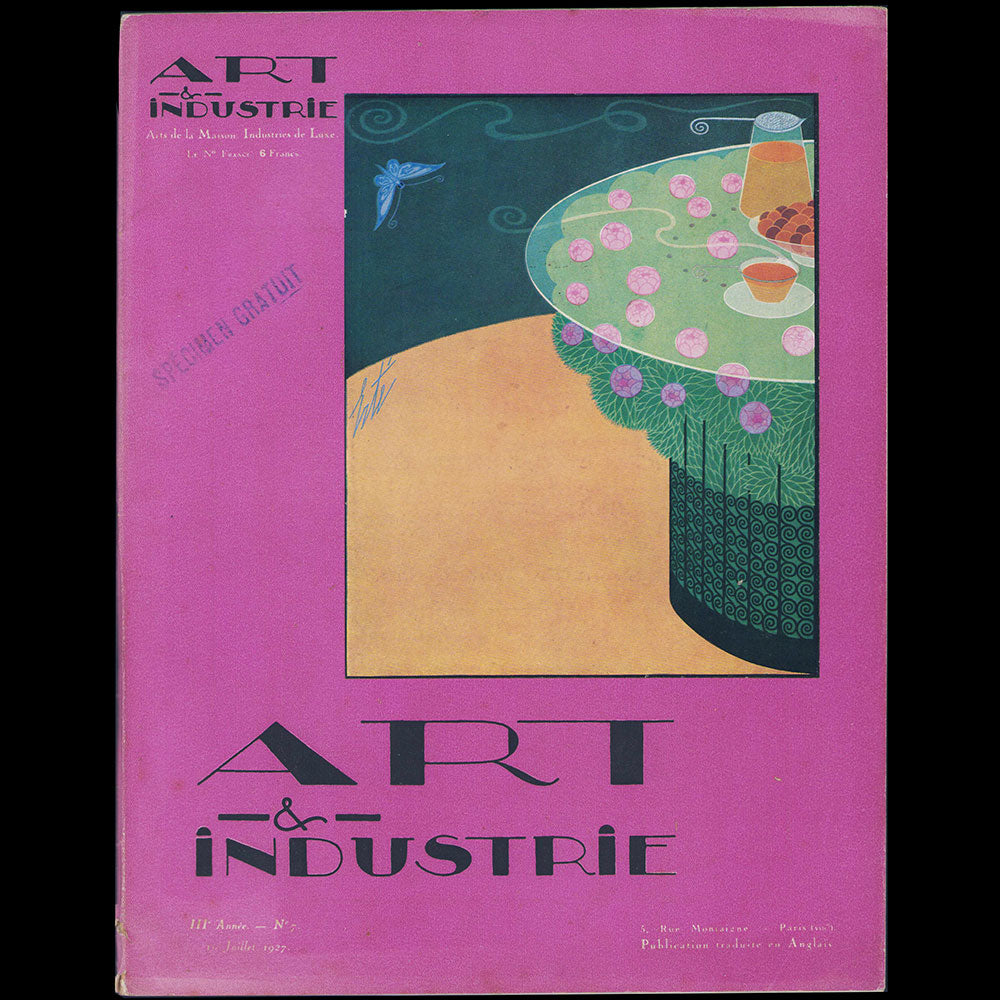Art et Industrie, juillet 1927, couverture d'Erté