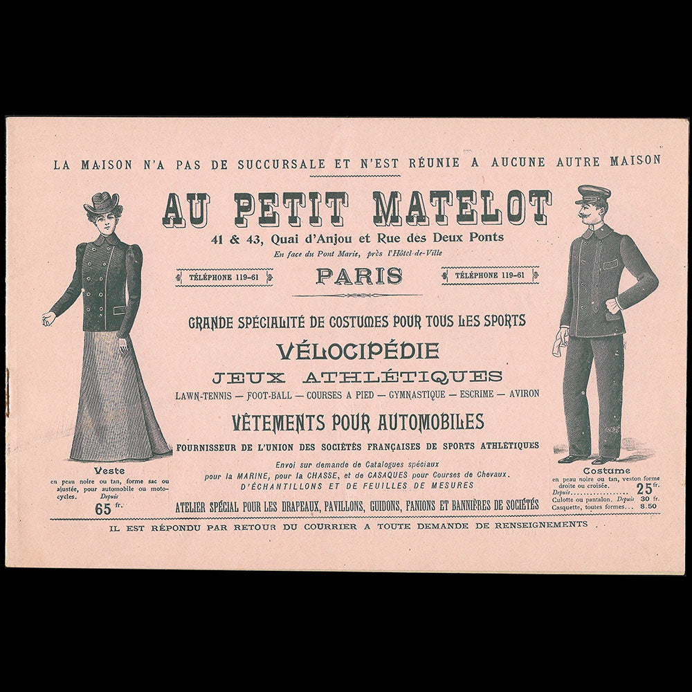 Au Petit Matelot - Catalogue de costumes pour tous les sports (circa 1890-1900)