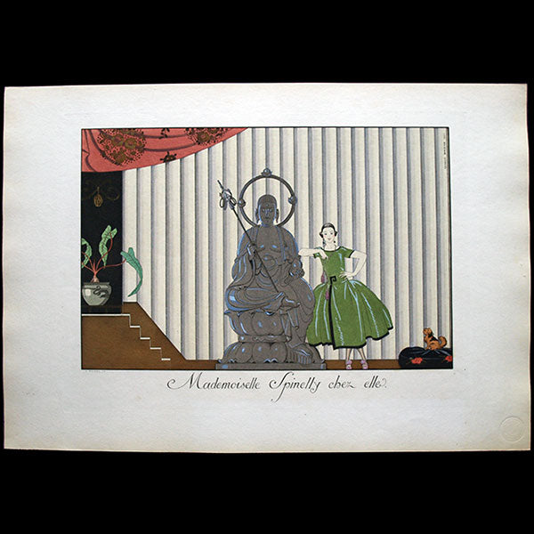 George Barbier - Le Bonheur du Jour ou les Grâces à la mode : Mademoiselle Spinelly chez Elle (1924)