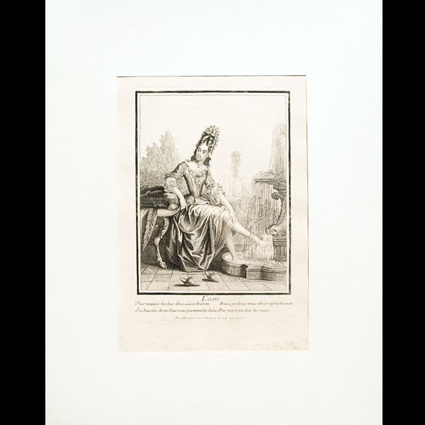 L'eau, gravure de Bonnart (circa 1690-1700)