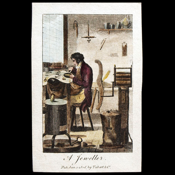 A Jeweller, gravure représentant un joaillier (1806)