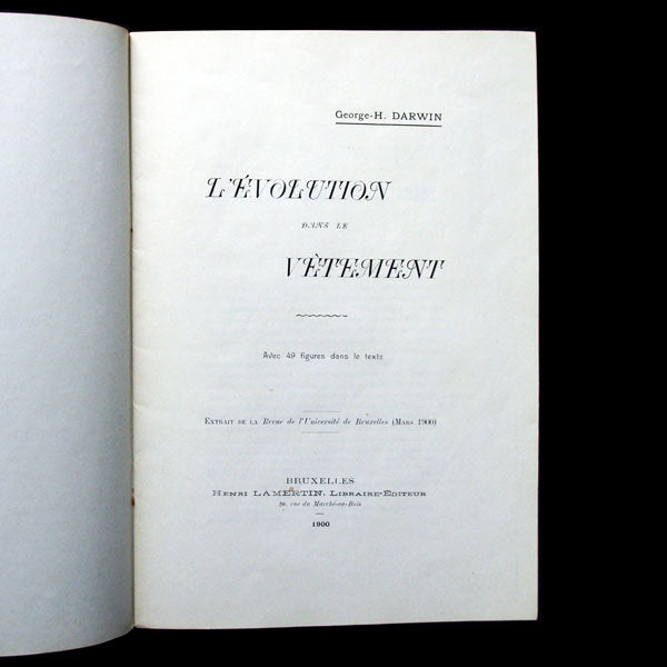 L'Evolution dans le Vêtement, par George H. Darwin (1900)