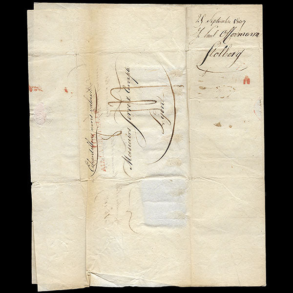 Serre et cie - Correspondance avec échantillons adressée au négociant en tissus par Ossermann (1807)