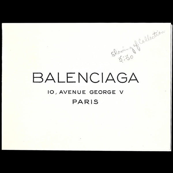 Balenciaga, carnet de défilé, circa 1960s