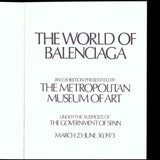 The World of Balenciaga - Catalogue de l'exposition du Metropolitan Museum (1973)