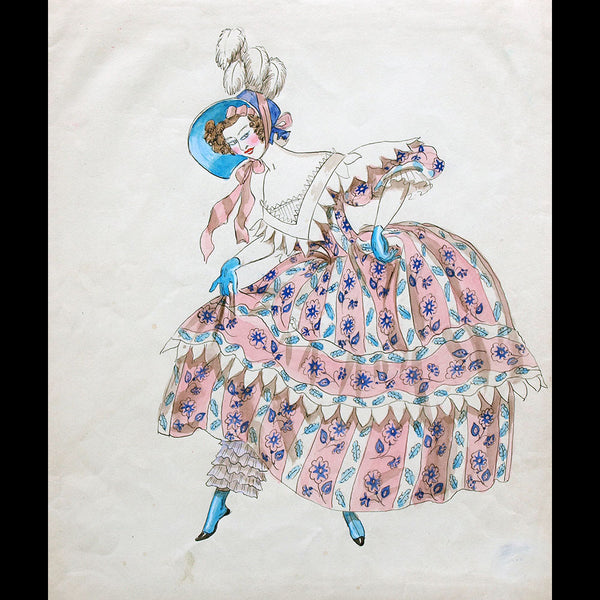 Barbier - Costume pour Juliette, dessin de George Barbier (circa 1920s)