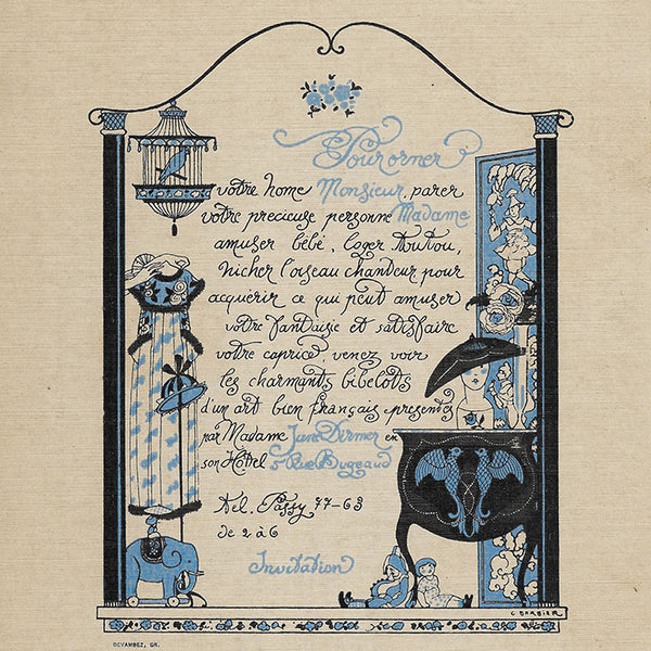 George Barbier - Invitation de la maison Jane Dirmer (circa 1912-1914)