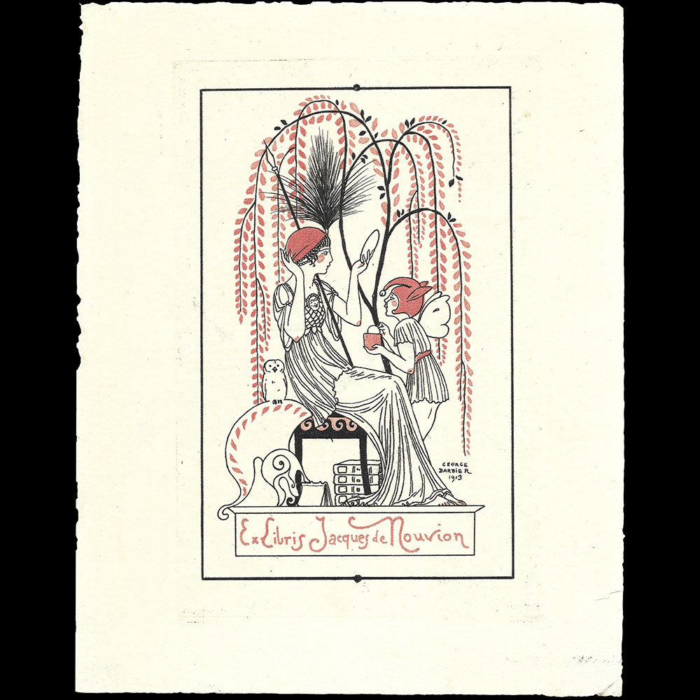 Barbier - Jacques de Nouvion's bookplate by George Barbier (1913)