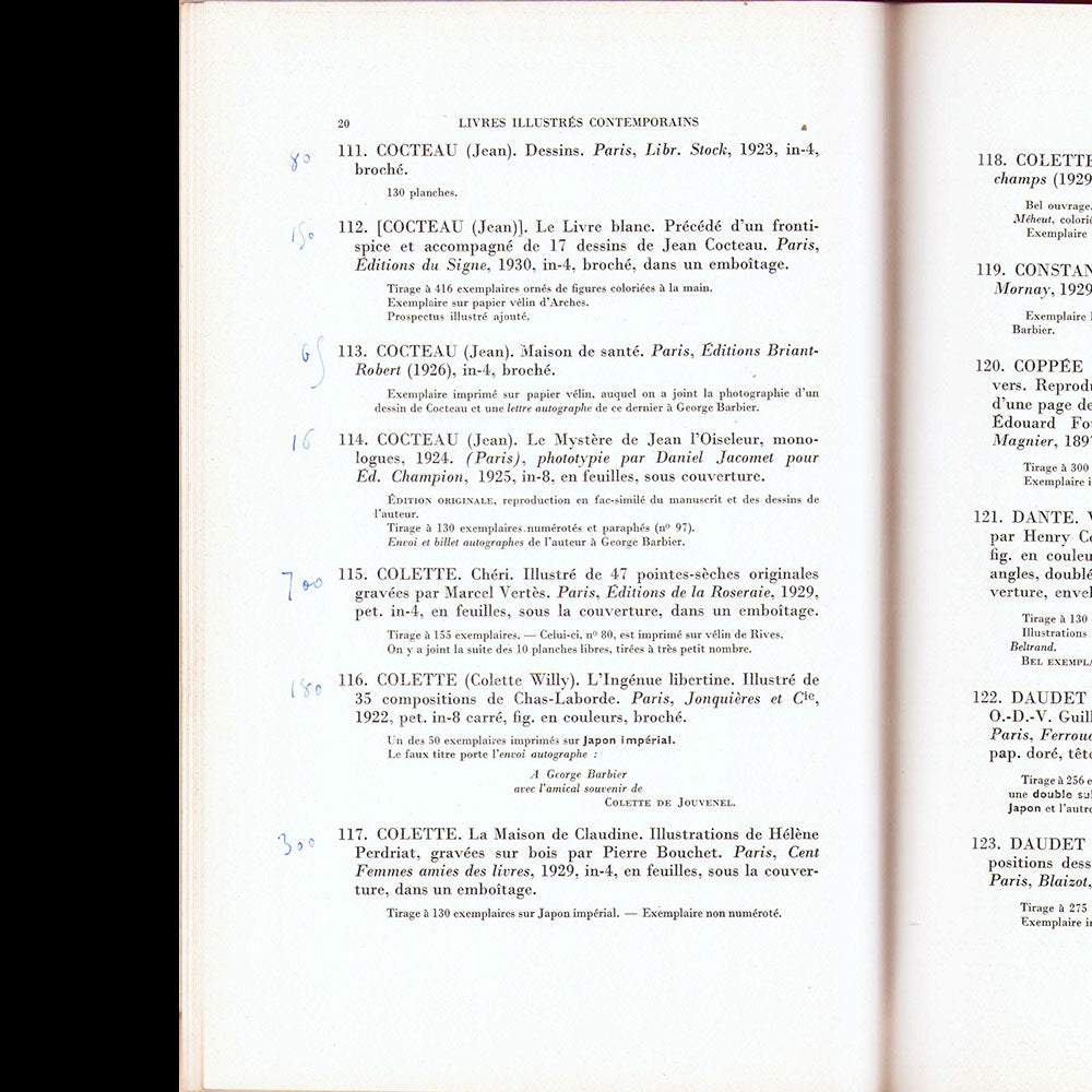 George Barbier - Catalogue de la bibliothèque de feu M. George Barbier (1932)
