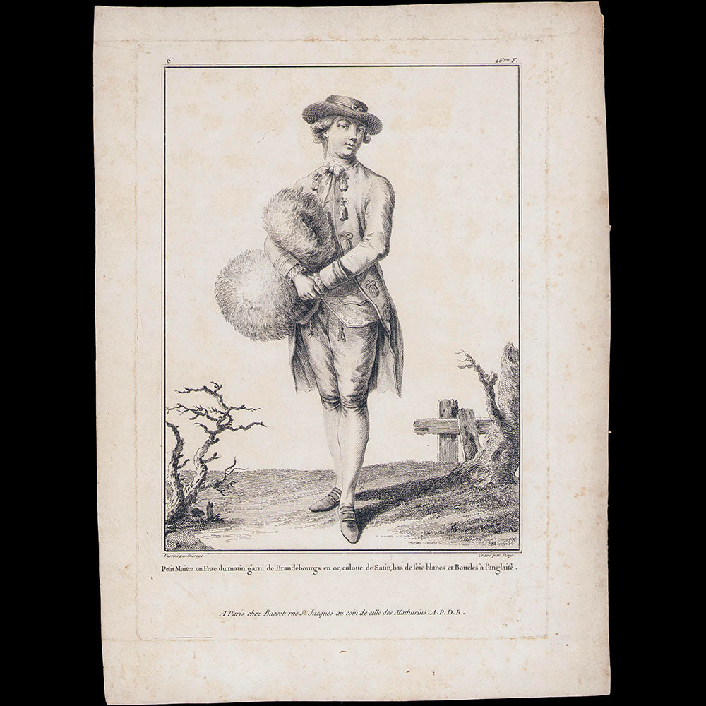 Basset - Petit Maitre en Frac du matin, 5ème cahier de la Collection d'habillements modernes et galants (1779)