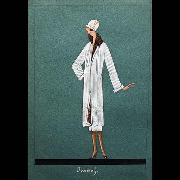 Jeanne Lanvin - Dessin du manteau Ivanof (1925)