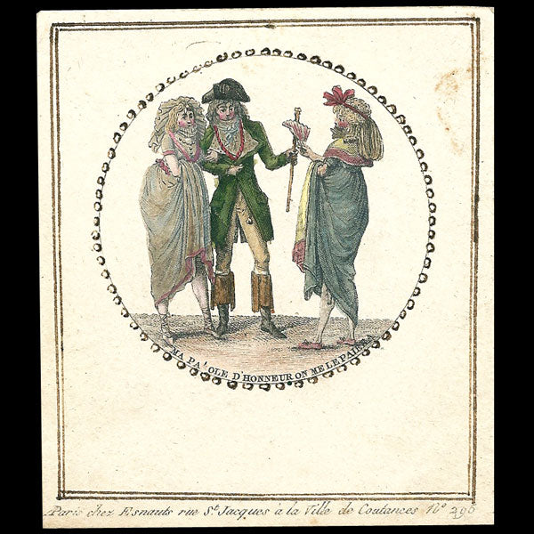 Incroyables et Merveilleuses, suite de 4 gravures (circa 1797)
