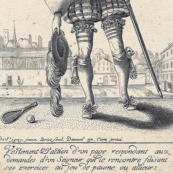 Isaac Briot - Le Théâtre de France, contenant la diversitez des habits - Vestement d'action d'un page (circa 1630)
