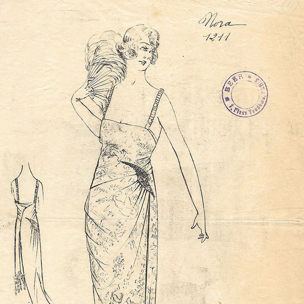 Beer - Nora, dessin d'une robe (circa 1920)