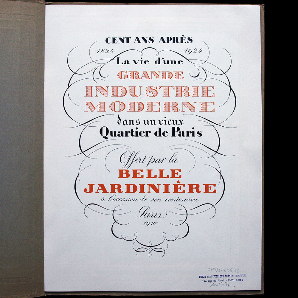Belle Jardinière - 100 ans après, 1824-1924 (1930)