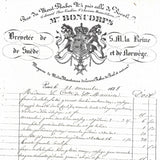 Boncorps - Facture du magasin de modes, 4 rue du Mont-Thabor à Paris (1838)
