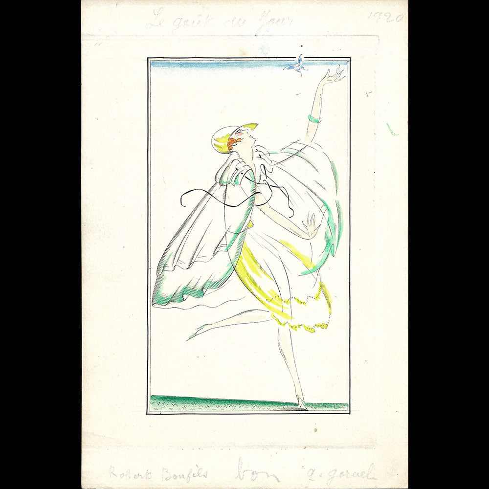 Le Goût du Jour - Robe de Jeune Fille, planche n°12 de Robert Bonfils, épreuve avant la lettre (1920)