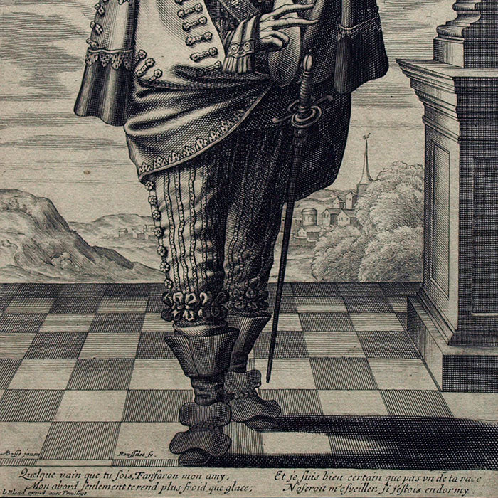 Abraham Bosse - Homme, gravure de Rousselet (circa 1630s)