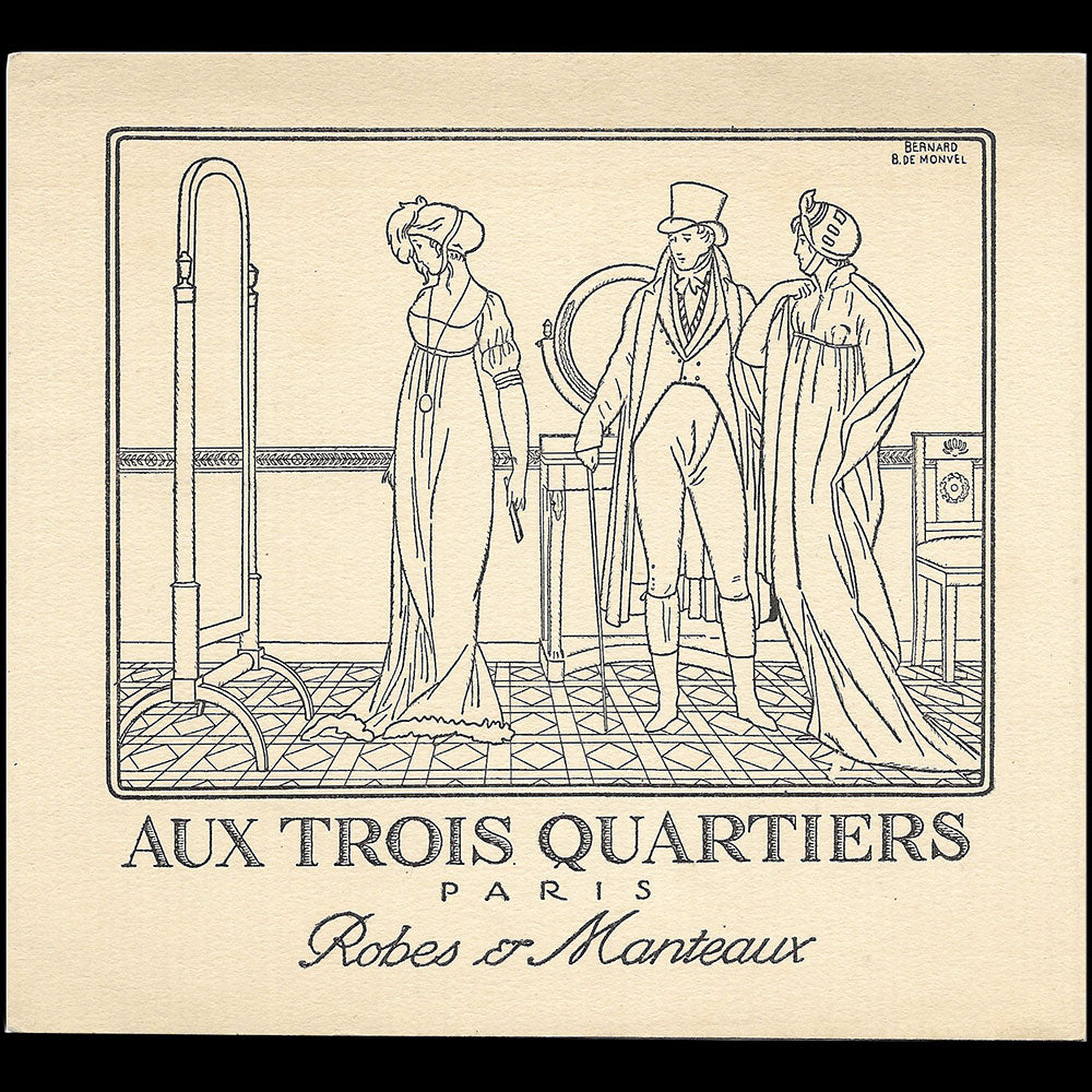 Trois Quartiers - Carte illustrée par Bernard Boutet de Monvel (1910)