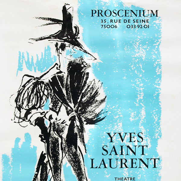 Yves Saint-Laurent et le Théâtre - affiche de l'exposition de la galerie Proscenium (1974)