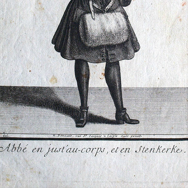 Bonnart - Abbé en just'au-corps, et en Stenkerke (circa 1695)