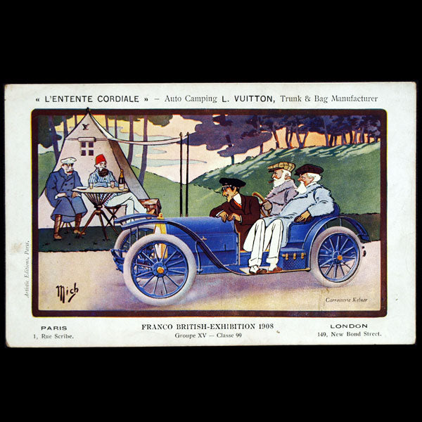 Vuitton - L'Entente Cordiale, Auto Camping de Louis Vuitton, carte de Mich pour la Franco-British exhibition (1908)