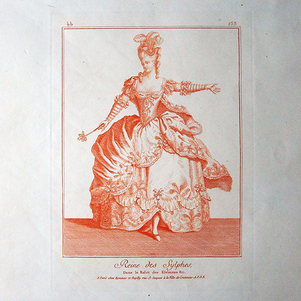 Gallerie des Modes et Costumes Français, bb 155, Reine des Sylphes (1779), copie postérieure du XXème siècle