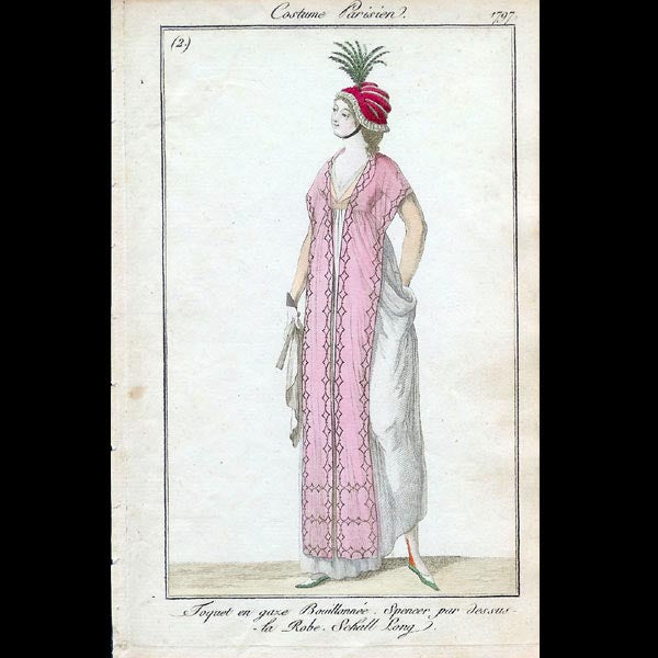 Costume Parisien, Journal des dames et des modes, 1797 gravure n°2